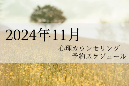 2024年11月 心理カウンセリング 予約スケジュール